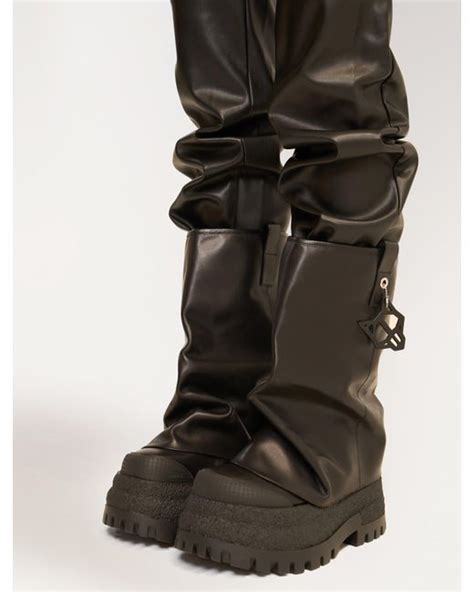 Naked Wolfe Asymmetric Toe Leather Chunky Boots In Black Lyst UK