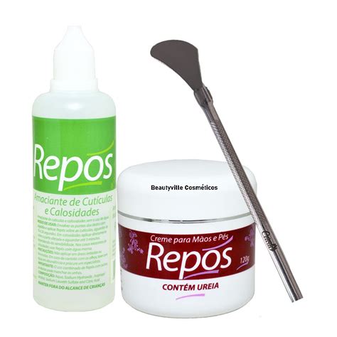 Kit Spa dos Pés Repos Amaciante 120ml Espatula 222 Creme 120gr