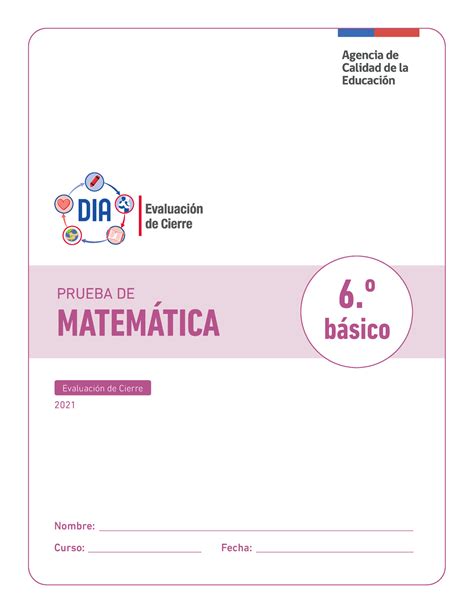 Prueba matematica ventana cierre 2021 6 Basico Matemática Aplicada