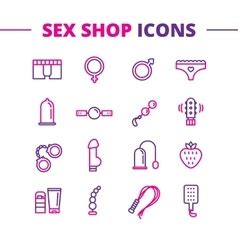 Intim Or Sex Shop Icon Set Royalty Free Vector Image