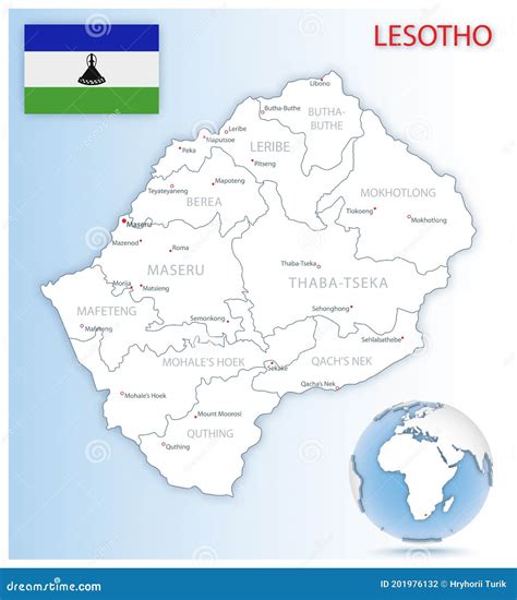 Lesotho On Map Map Of Lesotho Locating Sehonghong And Other Sites