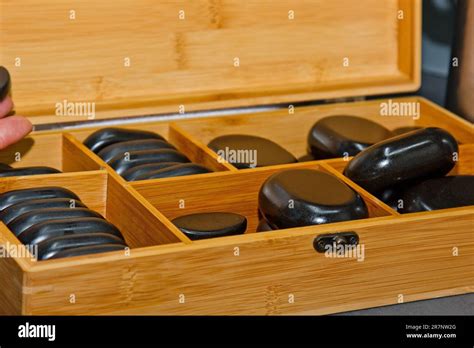 Special Professional Set Of Hot Stones For Traditional Massage Preparation For The Procedure