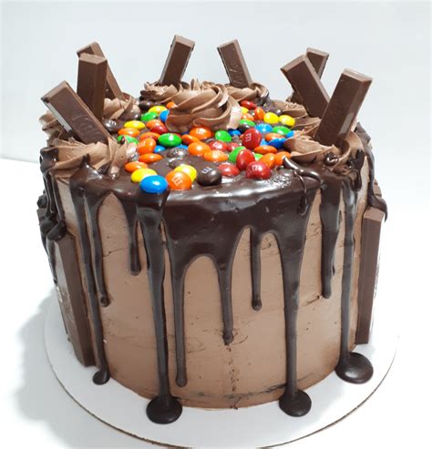 4 Inch Chocolate Candy Bar Cake With Chocolate Ganache Drip Birthday