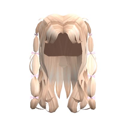 Blonde Pink Ribbon Bubble Braids Roblox