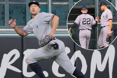 yankees giancarlo stanton thrives  field   plate