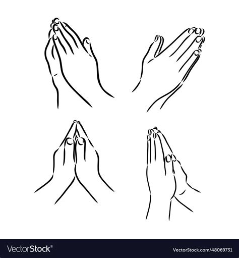 hands folded   prayer  god hands folded  vector image