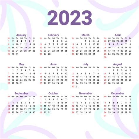 Calendario Sencillo 2023 Png Calendario 2023 Calendario Mensual Png Y