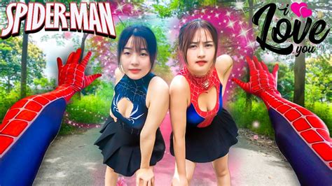 Crazy Sexy Spider Girl Rescue Spider Man From Bad Guy Team In Real Life Love Story With Spider