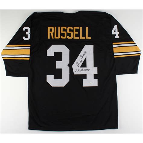 Andy Russell Signed Steelers Jersey Inscribed X S B Champs Tse Coa