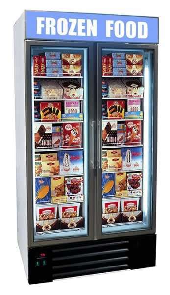 Double Door Upright Canopy Display Freezer Eco Fridge Ltd Uk