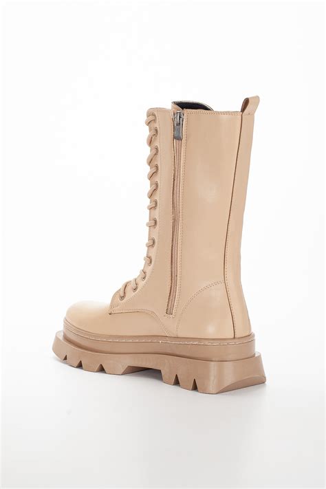 SUENO SHOES Kadın Postal Nude Fermuarlı Kalın Tabanlı Fiyatı Yorumları Trendyol