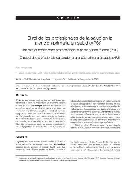 Rol De Los Profesionales En La Atencion Primaria De Salud 1957196240 El Rol De Los