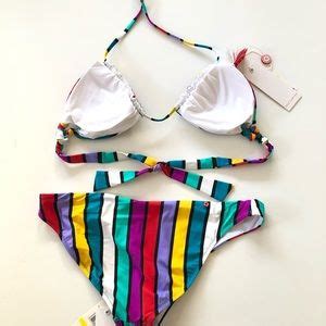 Red Carter Swim Nwt Red Carter Neon Tropics Cai Stripe Bikini Set Poshmark