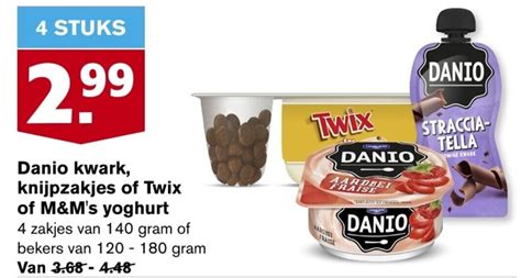 Danio Kwark Knijpzakjes Of Twix Of M M S Yoghurt G Aanbieding