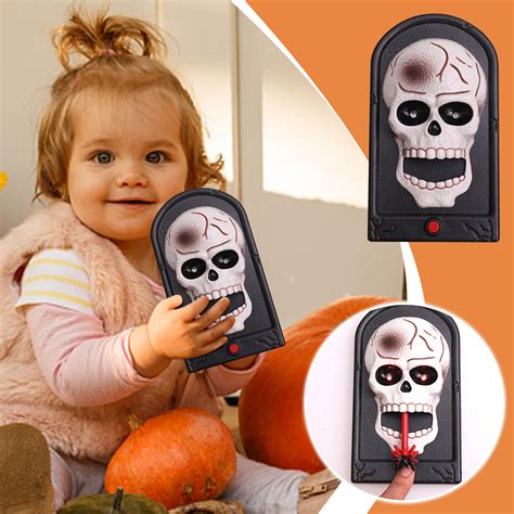 Jsaierl Halloween Doorbell Glowing Sound Horror Tongue Out Halloween