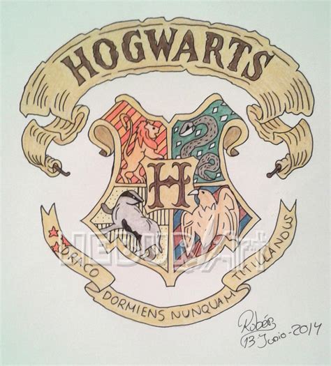 Hogwarts Crest, drawing by NeburArt on DeviantArt