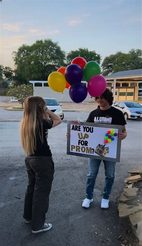 Up themed promposal | Cute prom proposals, Prom proposal, Cute promposals