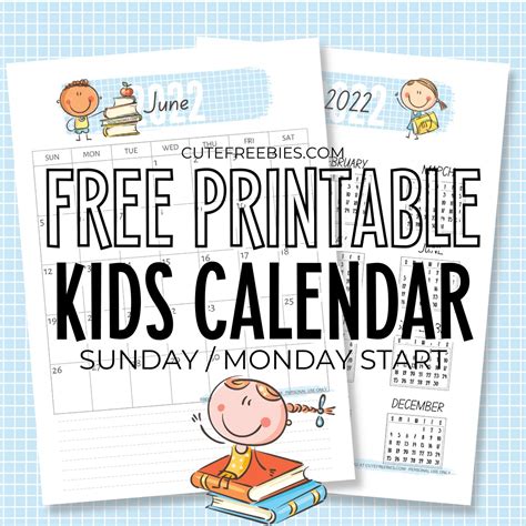 printable kids calendar