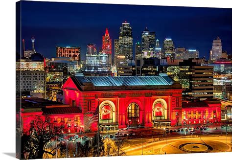 Kansas City KC Skyline NIGHT Photo Poster Cityscape Downtown | Etsy