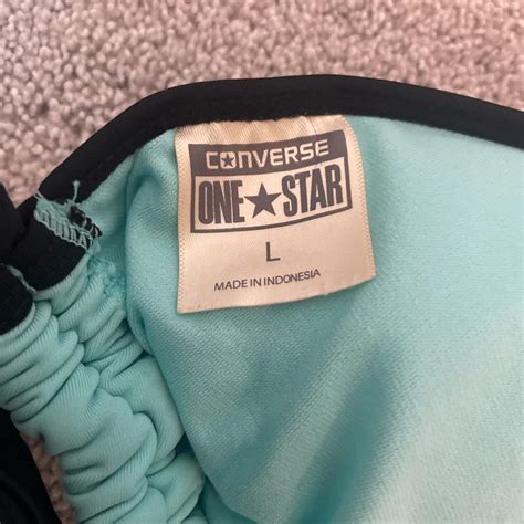 Converse Bikini Top Blue And Black Removable Pads Depop