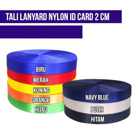 Jual Tali Lanyard ID Card Nilon 2cm Kilap Roll Pita Tali ID Card Roll