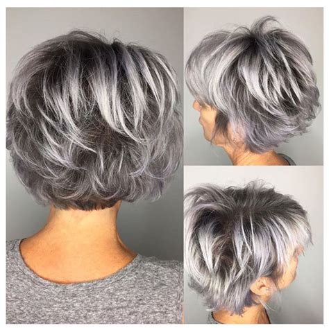 highlights for grey hair pictures - Yahoo Image Search Results | Short