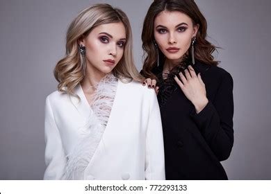 Two Beautiful Women Blonde Brunette Images Stock Photos Vectors Shutterstock