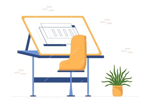 premium vector drafting  architect working  drawing board