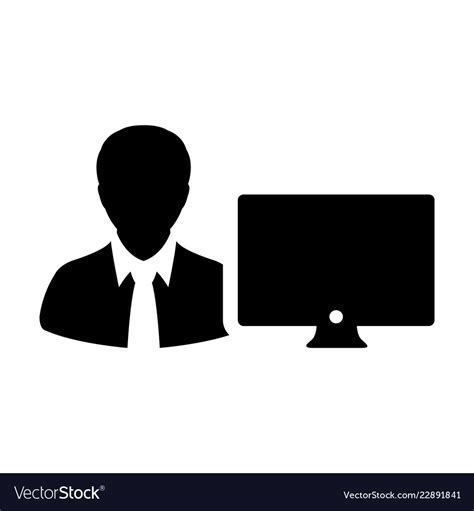 admin icon male person user  computer monitor vector image