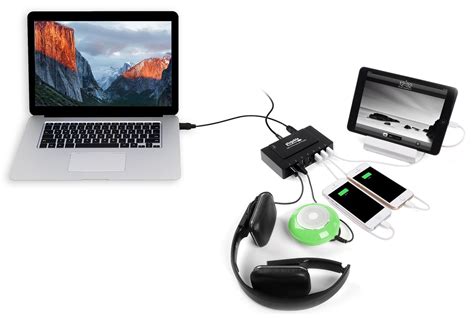 USB 3 0 7 Port Charging Hub With 60W Power Adapter Plugable Technologies