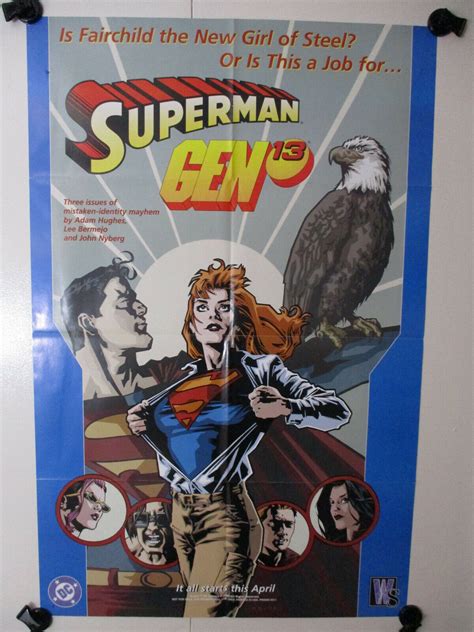 Superman Gen 13 Comic Book Promo Poster Lee Bermejo 2000 Comic