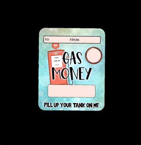 Gas Money Cards Gas Money Gift Christmas Cash Gift Card Etsy