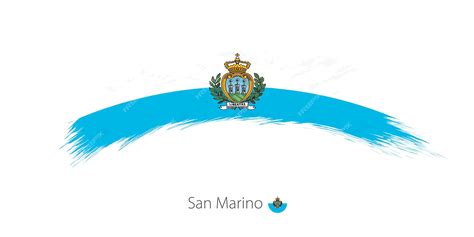 Bandera De San Marino En Un Trazo De Pincel Redondeado Ilustración