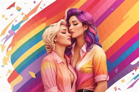 Pride Day Lesbian Gay Bisexual Transgender Illustration Premium Ai Generated Vector