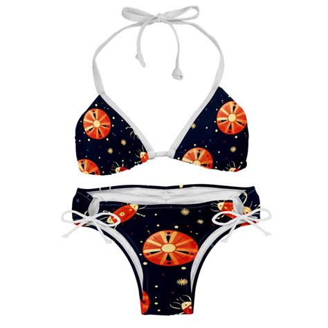 Seven Starred Ladybird Swim Suit Bikini Sets With Detachable Sponge Adjustable Strap Two Pack