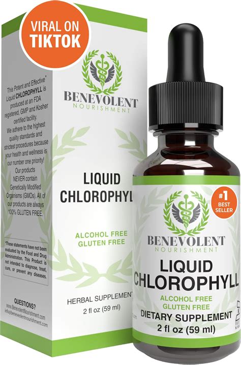 Amazon.com: Benevolent Chlorophyll Liquid Drops, 4 Month Supply Liquid ...