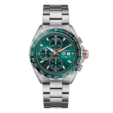 tag heuer formula  chronograph mm mens  green cazhba