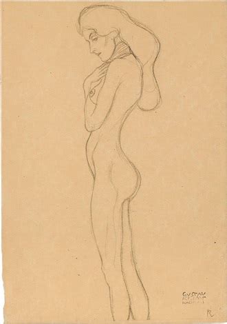 Standing Nude Girl In Profile Facing Left By Gustav Klimt On Artnet