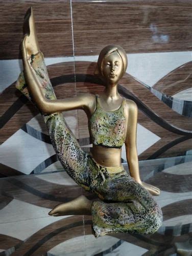 Polyresin Golden Yoga Girl Statue For Home Sizedimension 25 Cm X 13