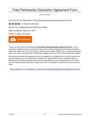 Fillable Online Free Partnership Dissolution Agreement Form Free