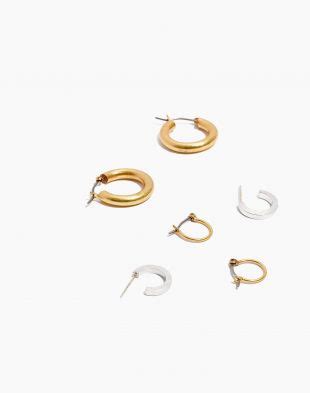 Madewell Three Pack Hoop Earring Set