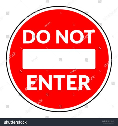 Do Not Enter Sign With Text Warning Red Circle Icon Isolated On White