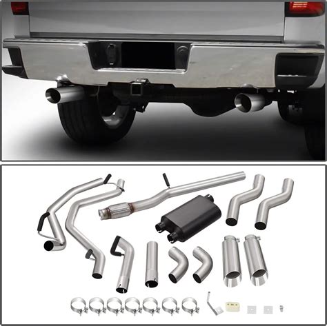 Sierra 1500 Dual Exhaust System With Polished Tips Rear Exit 14 18 53l Sierra 1500 Free