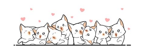 Premium Vector Adorable White Cats