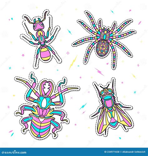 Abstract Insects Illustration Stock Vector Illustration Of Insignia