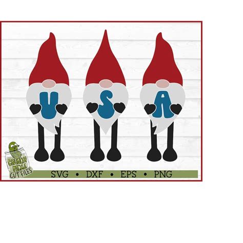 Patriotic Gnomes Svg File Dxf Eps Png Gnome Svg July T Inspire