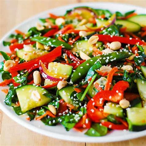 Crunchy Asian Salad With Veggies And Peanut Dressing Julias Album