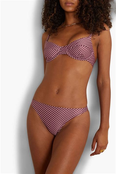 PEONY SWIMWEAR Gingham Underwired Bikini Top THE OUTNET