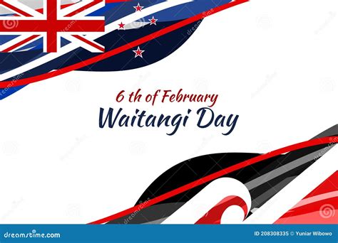 Happy Waitangi Day Calligraphy Hand Lettering Isolated On White New