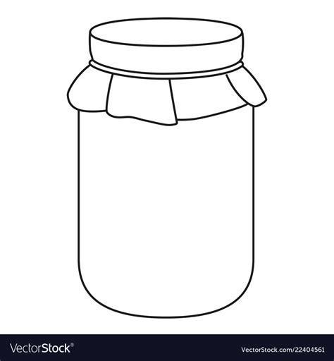 Line Art Black And White Jam Jar Royalty Free Vector Image